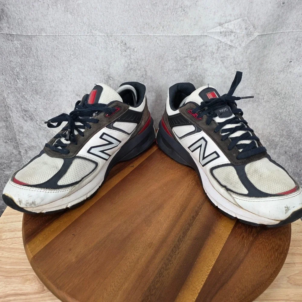 New Balance 990v5 Running Shoes Mens 11 D White Brown‎ Jogging Sneakers USA Made